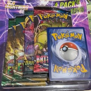 Pokemon TCG - Lightning Box Set w/4 PACKS +1 Bonus Card - Brand NEW & Unopened